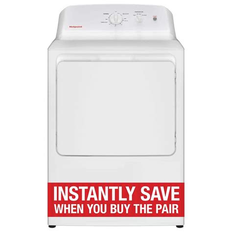 Hotpoint 6 2 Cu Ft Vented Electric Dryer In White With Auto Dry Htx26eas The Home Depot