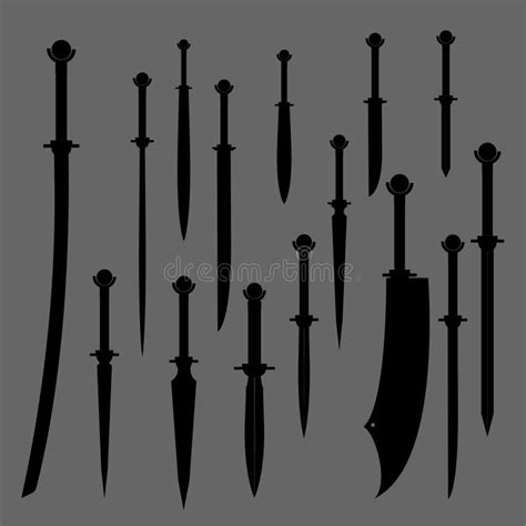 Swords Set Sword Isolated Military Sword Ancient Weapon Design