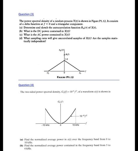 SOLVED Text Communication Systems Question 3 The Power Spectral