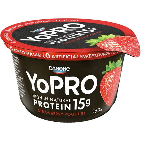 Yopro Danone High Protein Yoghurt No Added Sugar Strawberry 160g Is Halal Suitable Vegan