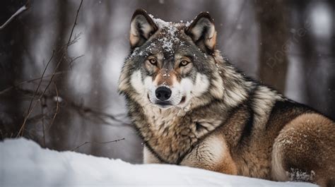 Wolf Sitting In The Snow Background, Wolf In Snow Picture, Wolf, Animal ...