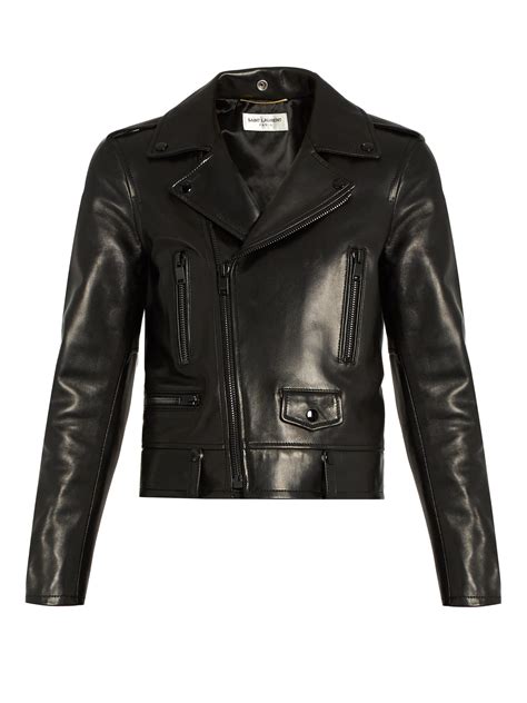 Saint Laurent L01 Leather Biker Jacket In Black Lyst