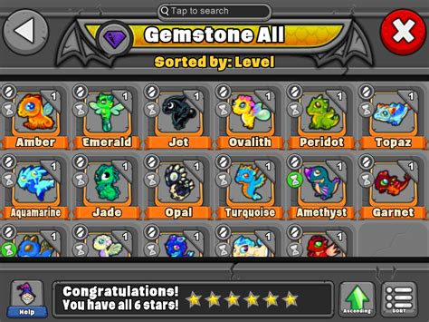 Full Collection Of Gemstone Dragons R Dragonvale