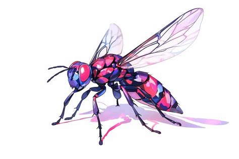 Premium AI Image Colorful Wasp Isolated On White Background 3d