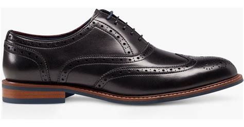 Dune Pollodium Wide Fit Leather Brogues In Black For Men Lyst