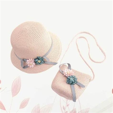 M Petite Fille Sac Bandouli Re Chapeau De Soleil En Paille Pour Les