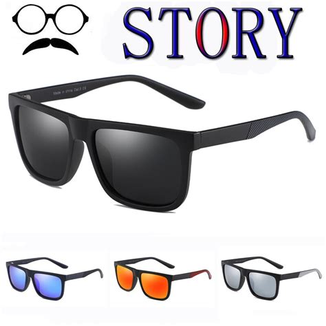 Brand Polarized Sunglasses Men Plastic Oculos De Sol Square Driving