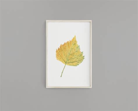 Watercolor Birch Leaf Painting Leaf Art Fall Decor Leaf - Etsy