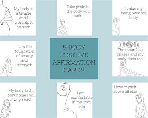 Body Positive Affirmation Cards 8 3x3 Everyday Etsy