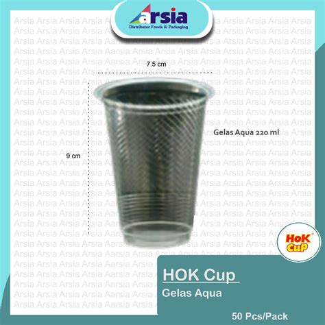 Jual Cup Hok Cup Aqua Plastik Ml Hok Arsiapackaging Shopee