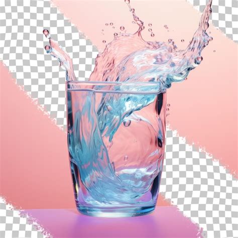 Premium PSD Water Being Poured Into A Glass Against A Transparent