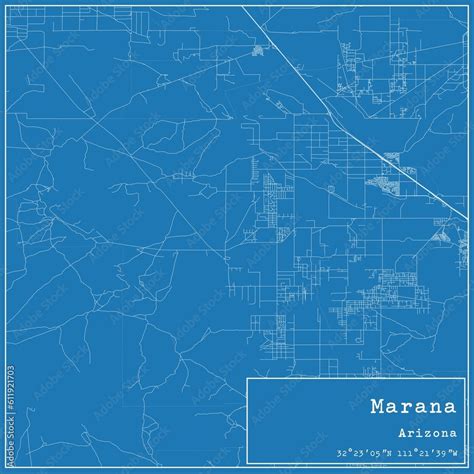 Blueprint Us City Map Of Marana Arizona Stock Illustration Adobe Stock