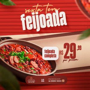 Sexta Tem Feijoada Social Media PSD Editável download Designi