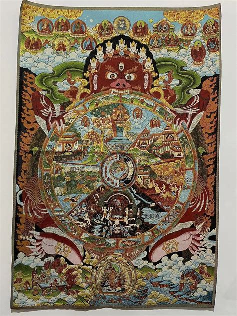 Buddha Wheel Of Life Thangka Painting Buddha Life Story Tibetan Wall