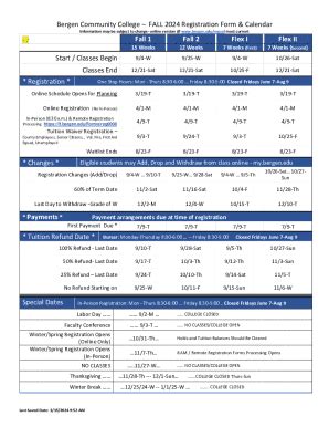 Fillable Online Fall Registration Form Calendar Fall Fall