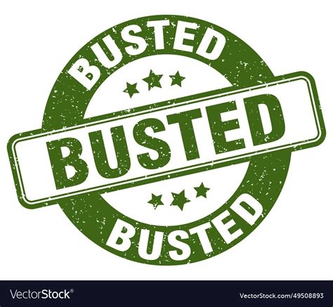 Busted Stamp Label Round Grunge Sign Royalty Free Vector