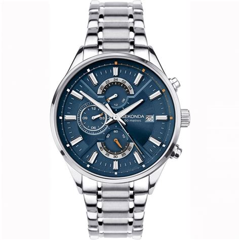 Sekonda Men S Chronograph Bracelet Watch Blue Dial 1839 Francis