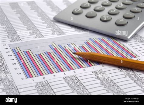 finance business calculation  calculator chart  pencil stock