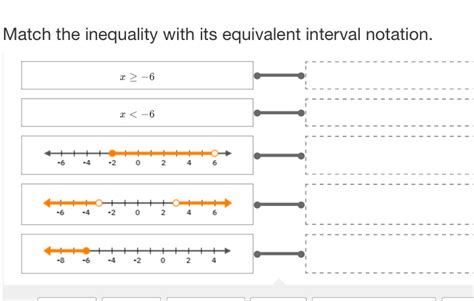 Match The Inequality With Its Equivalent Interval Notation X X Math