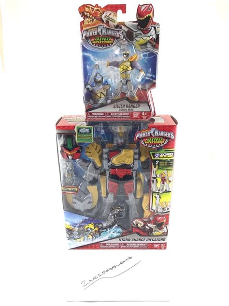 Power Rangers Dino Super Charge Titano Megazord Silver Ranger Action