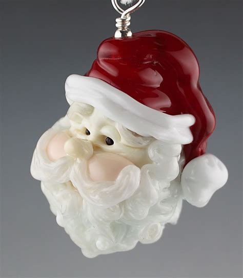 Christmas Santa Lampwork Bead Jewelry Lampwork Focal Bead