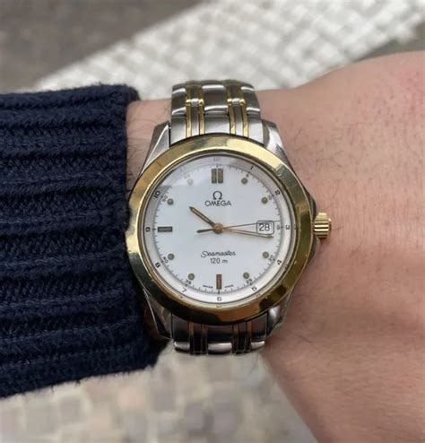 OMEGA SEAMASTER 120M Acciaio E Oro 18 Kt Orologio Vintage Uomo Swiss