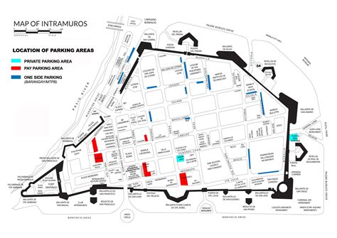 Map of Parking Areas in Intramuros | Intramuros Administration