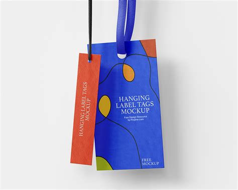 Free Hanging Two Label Tags Mockup Pixpine