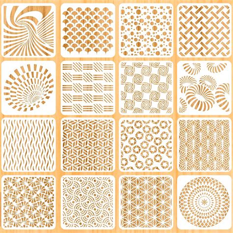 Ootsr 14 Pcs Geometric Drawing Painting Stencils Reusable Drawing