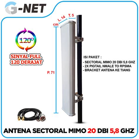 Jual Antena BTS ISP Wifi Sectoral MIMO GNET 20 Dbi 5 8 Ghz Shopee