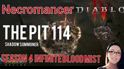 Diablo 4 Infinite Blood Mist Summoner Necromancer Endgame Build The Pit