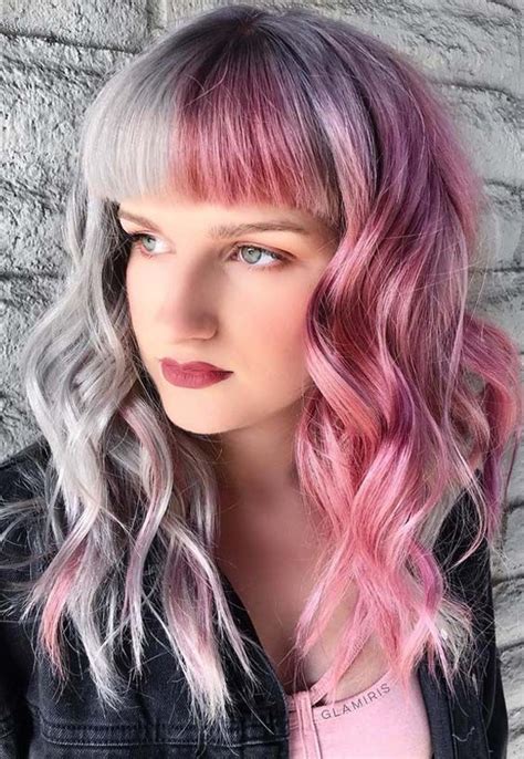 45 Best Combinations Of Silver And Pink Hair Colors With Bangs In 2018