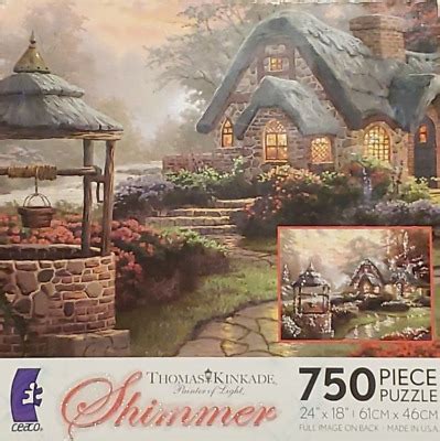 Thomas Kinkade Make A Wish Cottage Shimmer Jigsaw Puzzle 750 Pcs