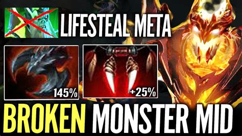 Max Lifesteal Build Shadow Fiend Pro Midlaner Satanic Vampire Fangs