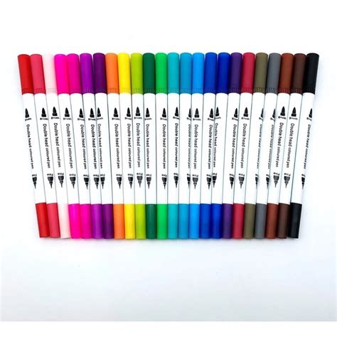 Kit 6122436 Cores Canetas Coloridas Dupla Pontas Fineliner E Brush