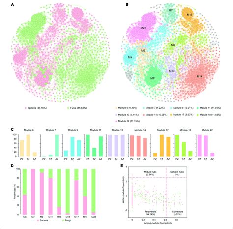 Co Occurrence Networks Of Bacterial And Fungal Communities Of