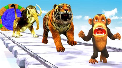 Temple Run Funny Monkey Run Away From Zombie Tigers Monster Lion