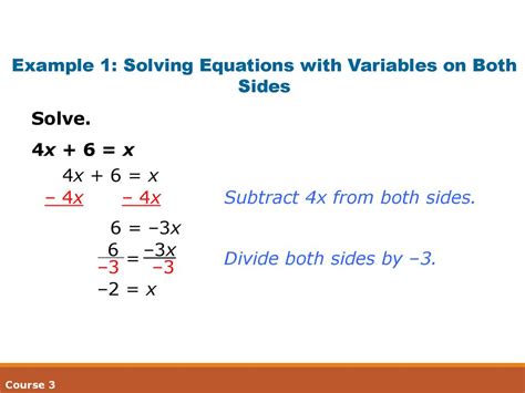 Solving Equations With Variables On Both Sides Ppt Download