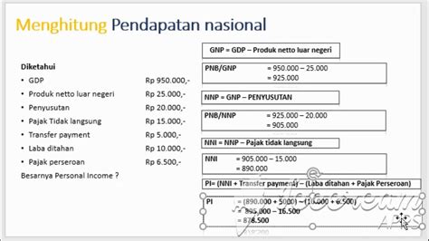 LATIHAN SOAL MUDAH KOMPONEN PERHITUNGAN PENDAPATAN NASIONAL EKONOMI