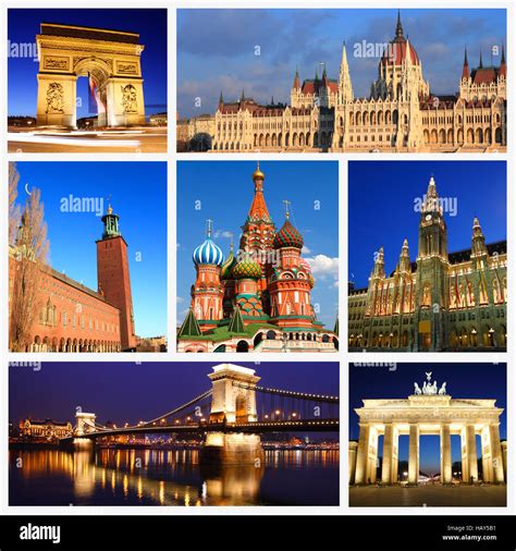 Famous european landmarks collage hi-res stock photography and images ...