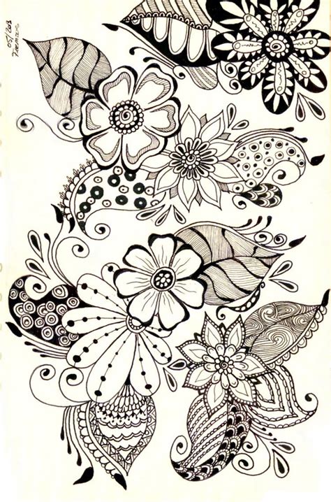 Pin By Anna On 植物变化 Zentangle Art Flower Doodles Zentangle Patterns