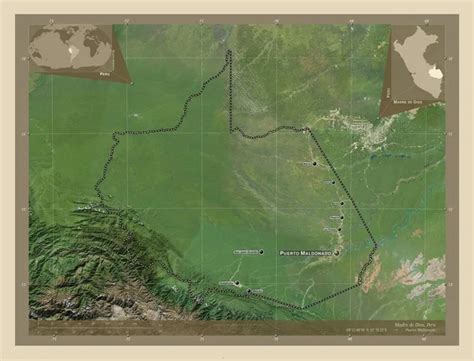 Ucayali Region Peru High Resolution Satellite Map Locations Names Major