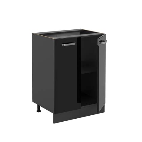 Vicco Meuble Bas De Cuisine R Line Noir Haute Brillance Anthracite