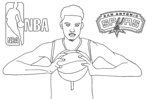 Coloring page Victor Wembanyama : Spurs San Antonio NBA 3