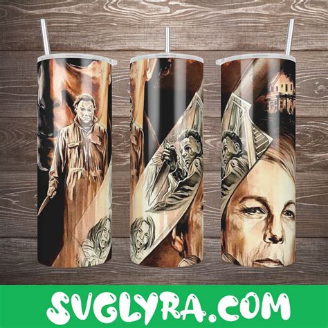 Michael Myers Tumbler Wrap Oz Skinny Straight Horror Movie Tumbler