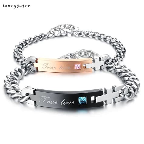 Stainless Steel Couple Bracelets Jewelry True Love His And Hers