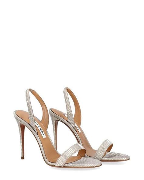 Aquazzura So Nude Open Toe Sandals In Metallic Lyst