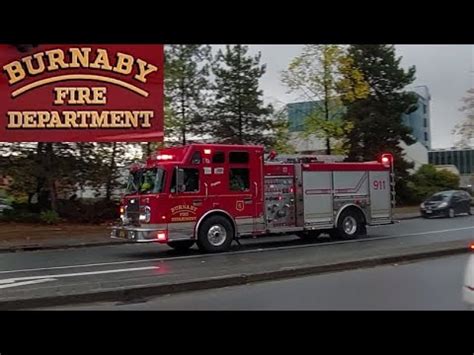 Burnaby Fire Department Engine 6 Responding YouTube