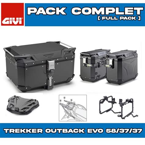 Givi Trekker Outback 58 37 37L Black Luggage Kit For Transalp XL750