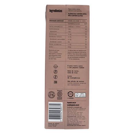 Bebida de Aveia Orgânica Cacau Nude L Me Gusta Veg
